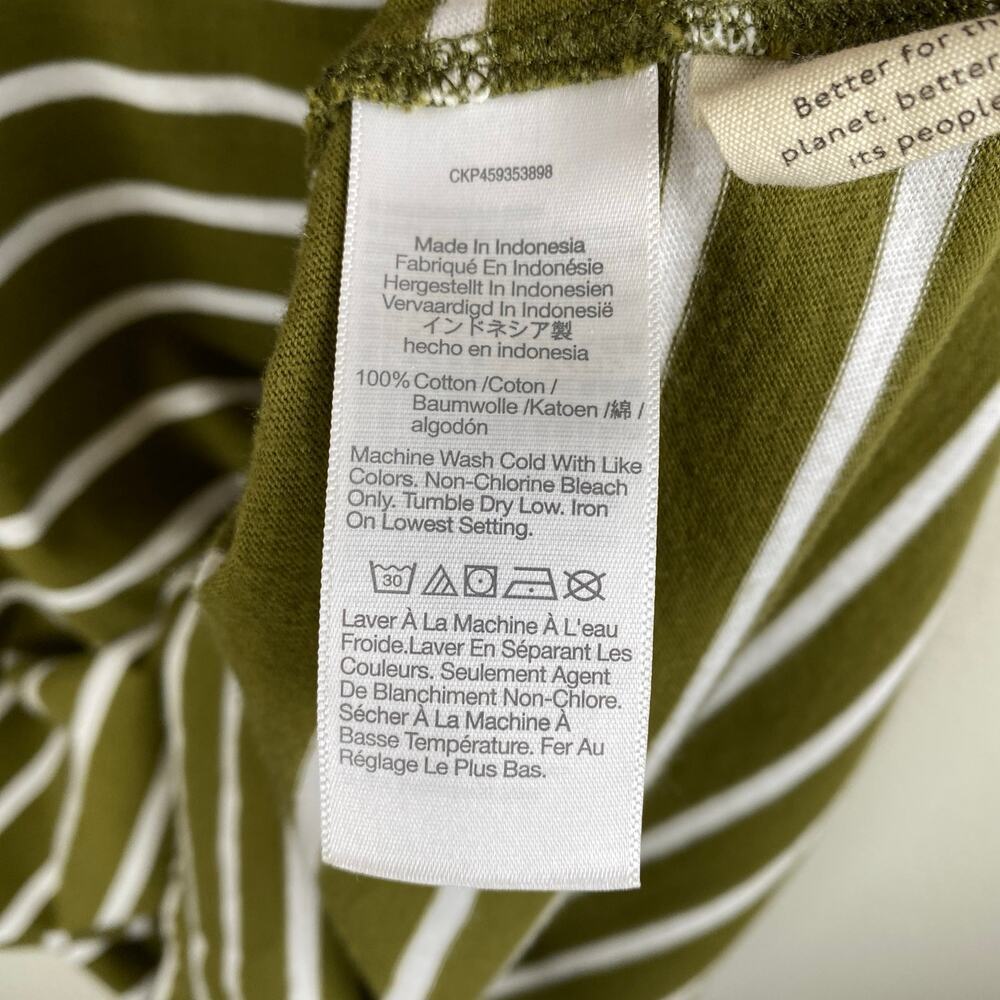 Madewell Olive and White Striped Midi Dress - Picture 11 of 14